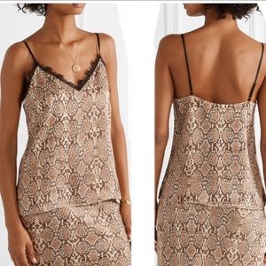 Anine Bing Silk Cami in Python Snake Print Size XS